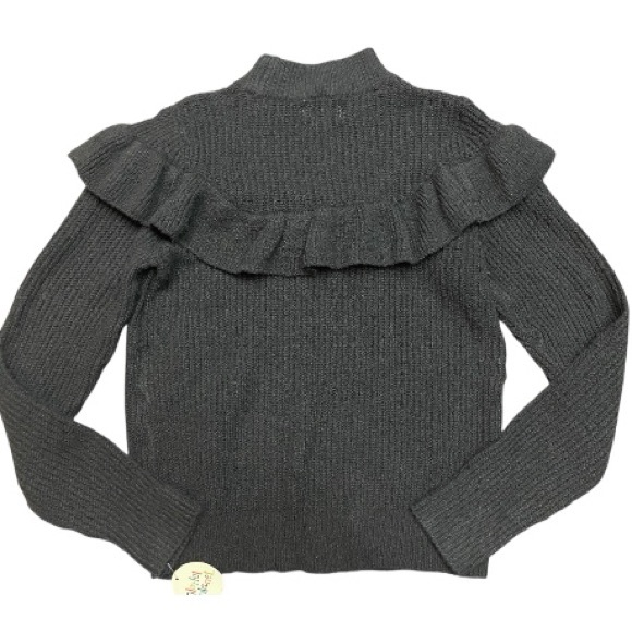 Girl’s Black Mock neck Flower Sweater NWT - Picture 4 of 7